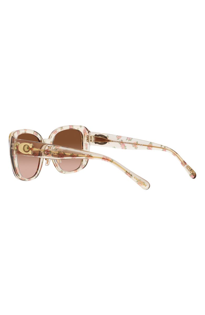 COACH 54mm Gradient Square Sunglasses, Alternate, color, Brown Grad