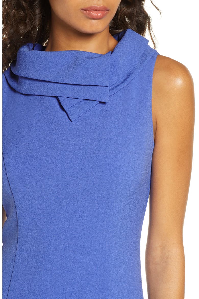 Double Collar Crepe Sheath Dress, Alternate, color, PERIWINKLE