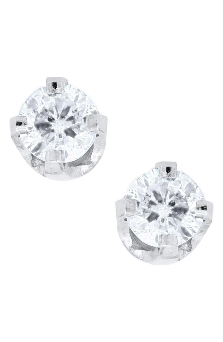 Mignonette 14k White Gold & Diamond Earrings, Main, color, White
