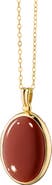 Monica Rich Kosann Amelia 18k Gold Carnelian & Onyx Locket Necklace