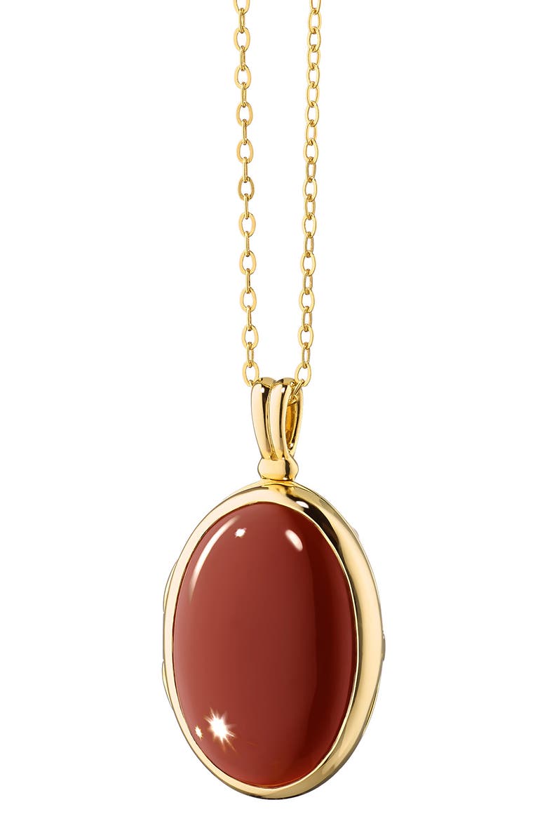 Amelia 18k Gold Carnelian & Onyx Locket Necklace video