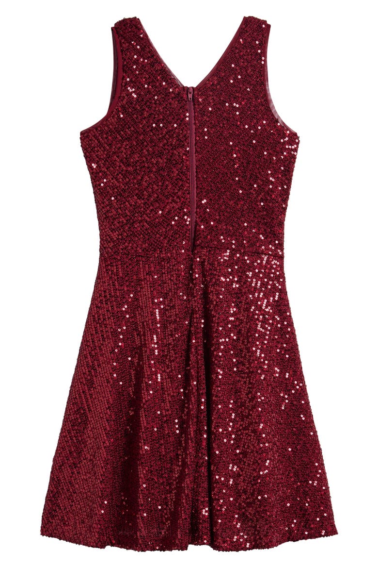 Kids' Sequin Sleeveless Dress, Alternate, color, RED