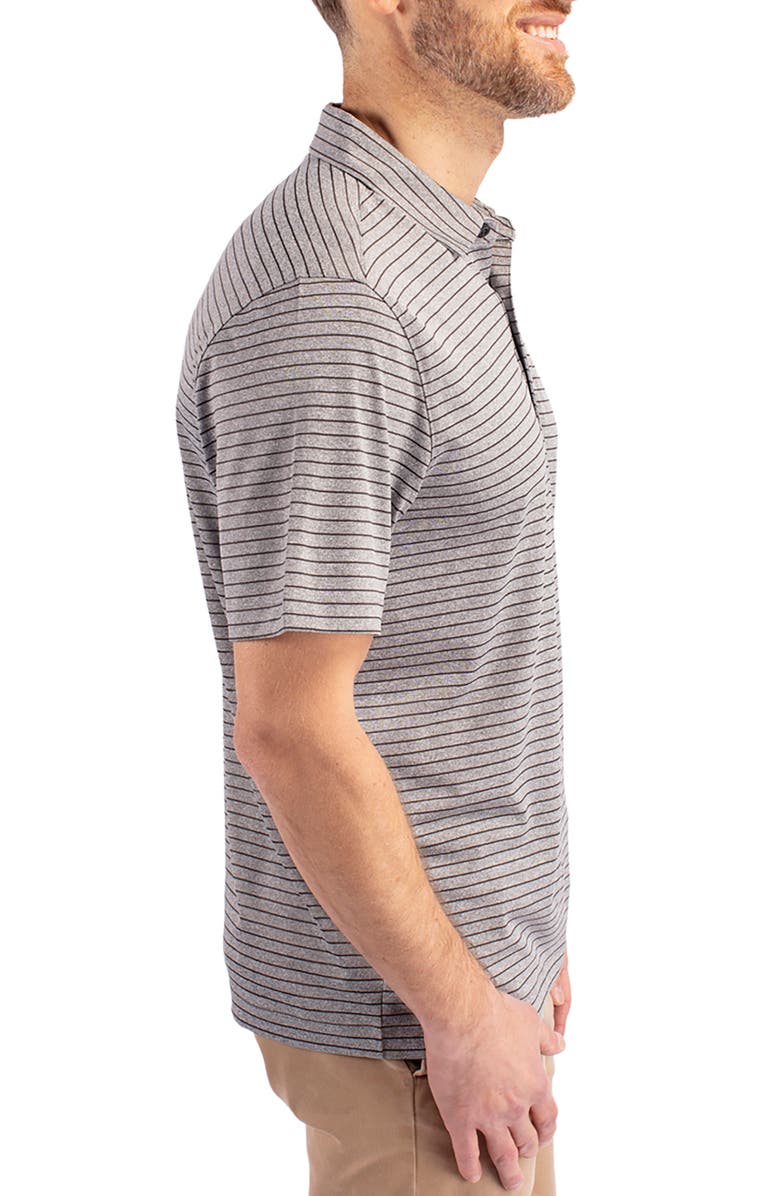 Cutter & Buck Forge Heather Stripe Recycled Blend Polo, Alternate, color, Elemental Grey Heather