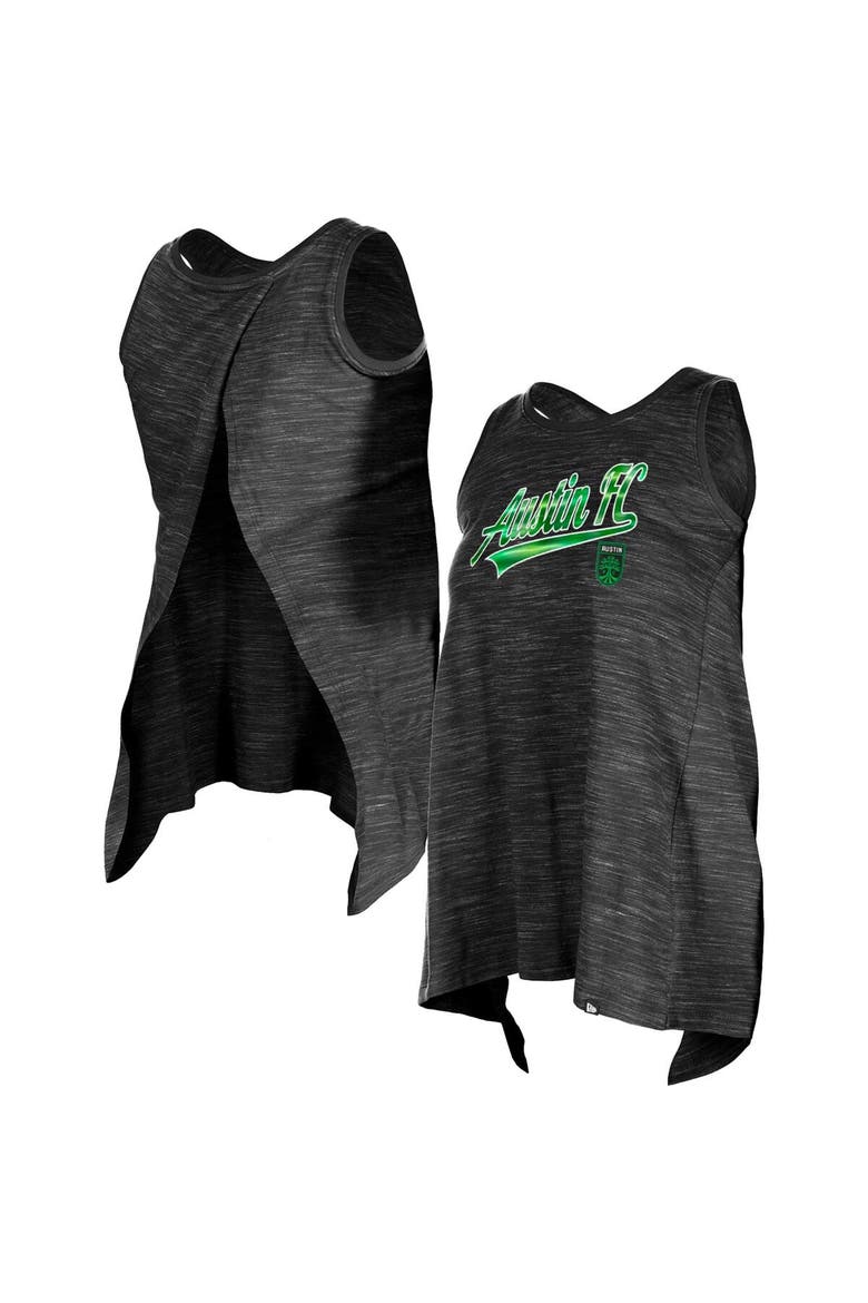 Women's 5th & Ocean by New Era Black Austin FC Athletic Cross Back Tank Top, Alternate, color, Black