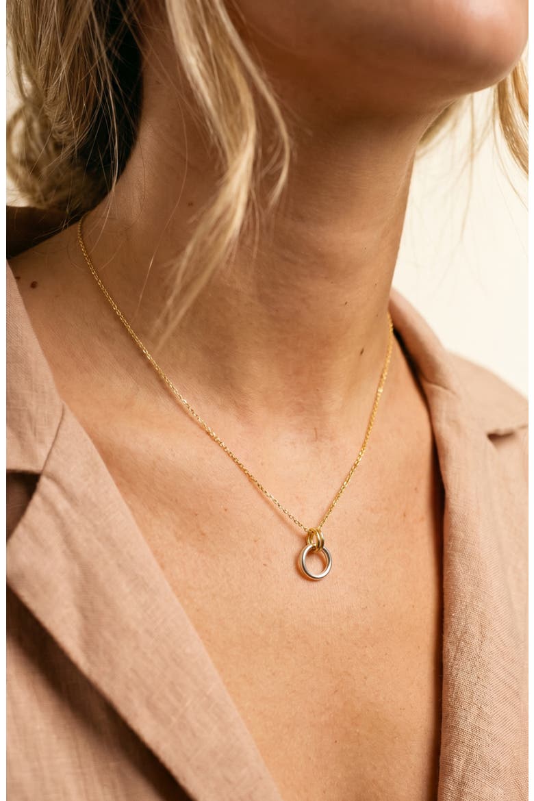 Knot Drop Pendant Necklace, Alternate, color, TWO TONE
