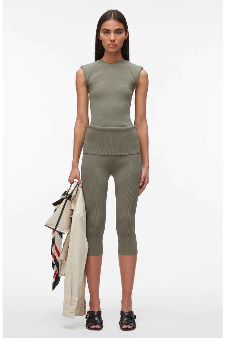 Compact Rib Structured Top, Alternate, color, SAGE