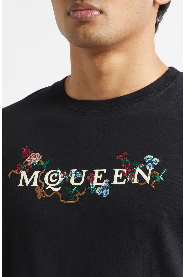 Embroidered Logo T-Shirt, Alternate, color, BLACK / MULTICOLOUR