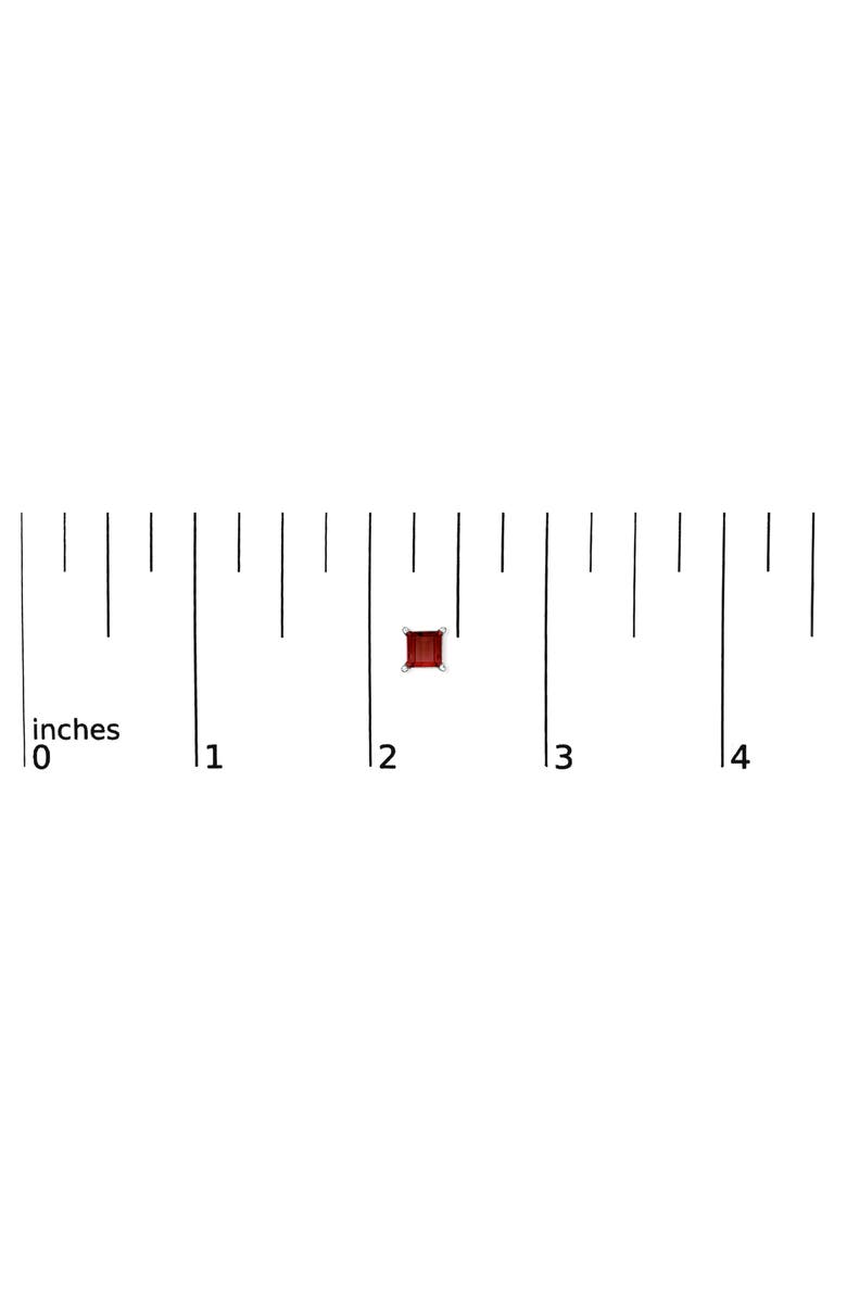 Haus of Brilliance 14K Gold 5x5MM Princess Cut Gemstone Solitaire Stud Earrings, Alternate, color, Red Garnet | White