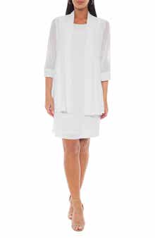 Marina Embellished Shift Dress with Jacket