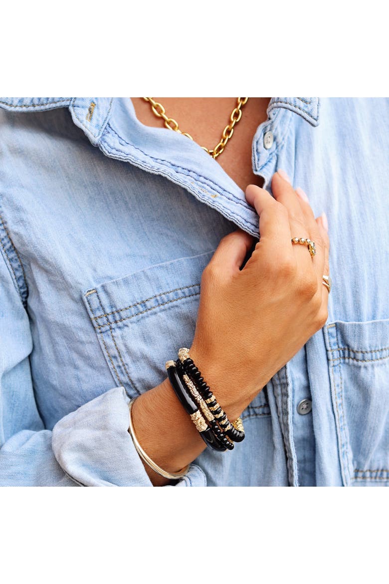Midnight Beach Bracelet Stack, Alternate, color, Black