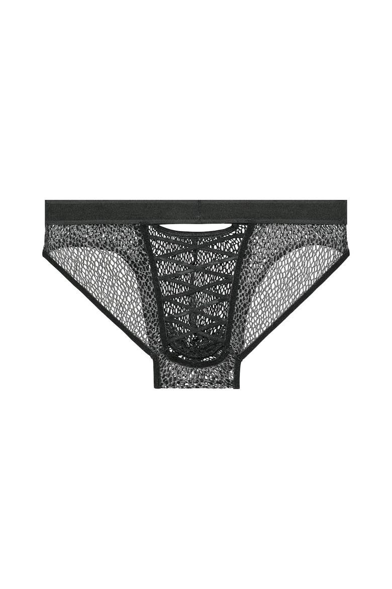 WOH Night Universe Lace Front Mini Briefs, Alternate, color, Silver Grey
