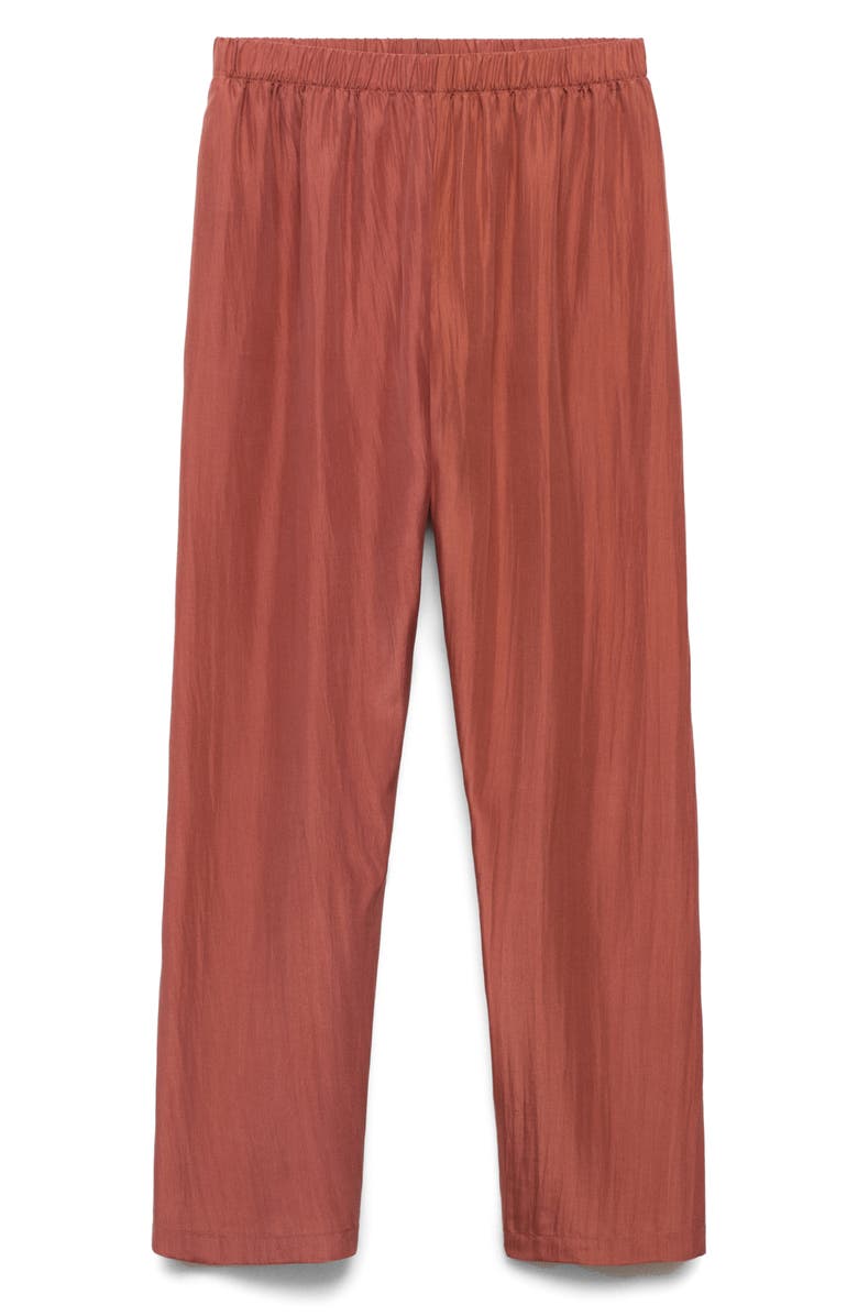MANGO Habotai Silk Pajama Pants, Alternate, color, Burnt Orange