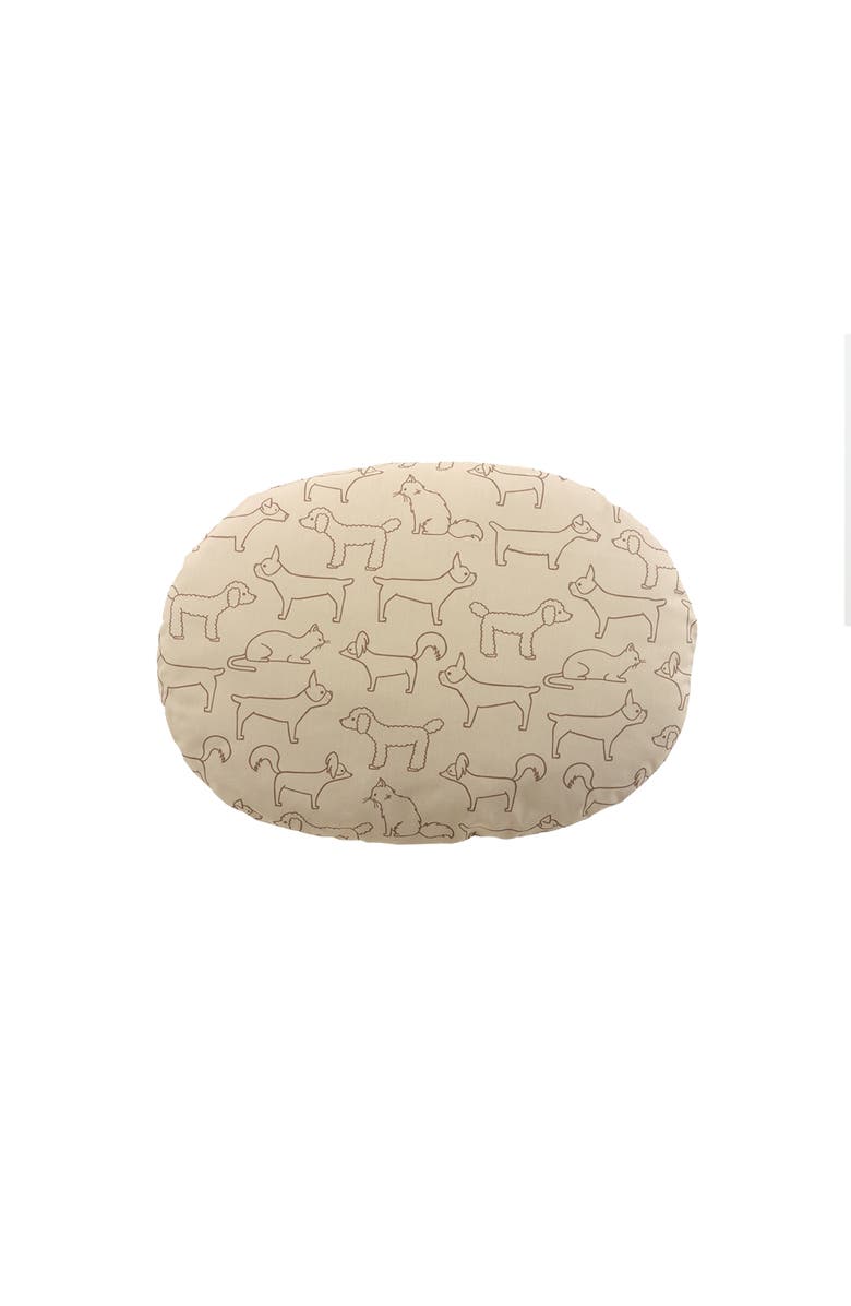 Richell Small 16.5 x 12.6 x 2.2" Oval Pet Bed, Brown, Alternate, color, Multicolored