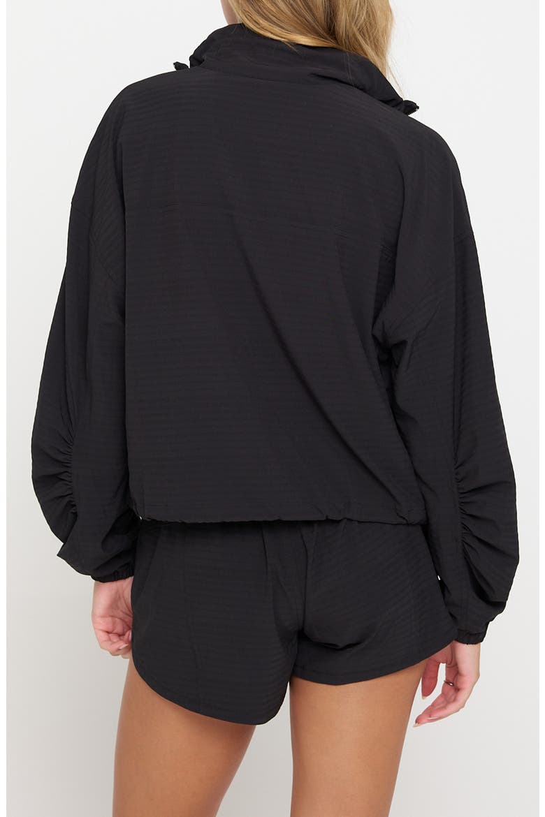 Elana Crop Zip Woven Active Jacket, Alternate, color, BLACK