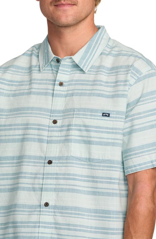 Billabong All Day Stripe Short Sleeve Button-up Shirt In Blue
