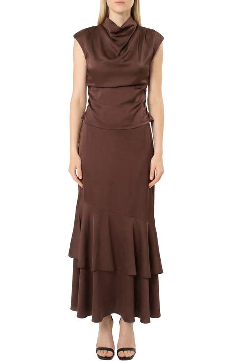 Solid Tulip Hem Skirt