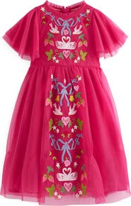 Mini Boden Kids' Embroidered Tulle Dress