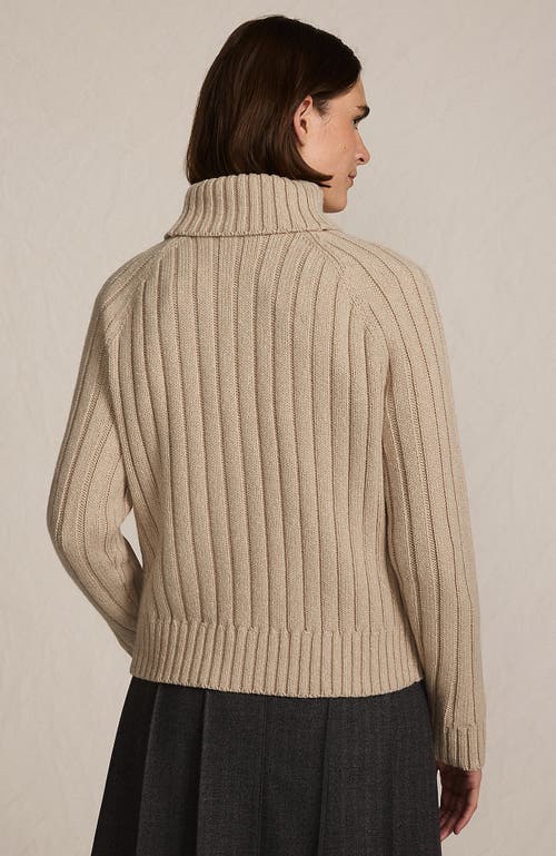 Lands' End Cozy Lofty Cable Turtleneck Sweater In Brown