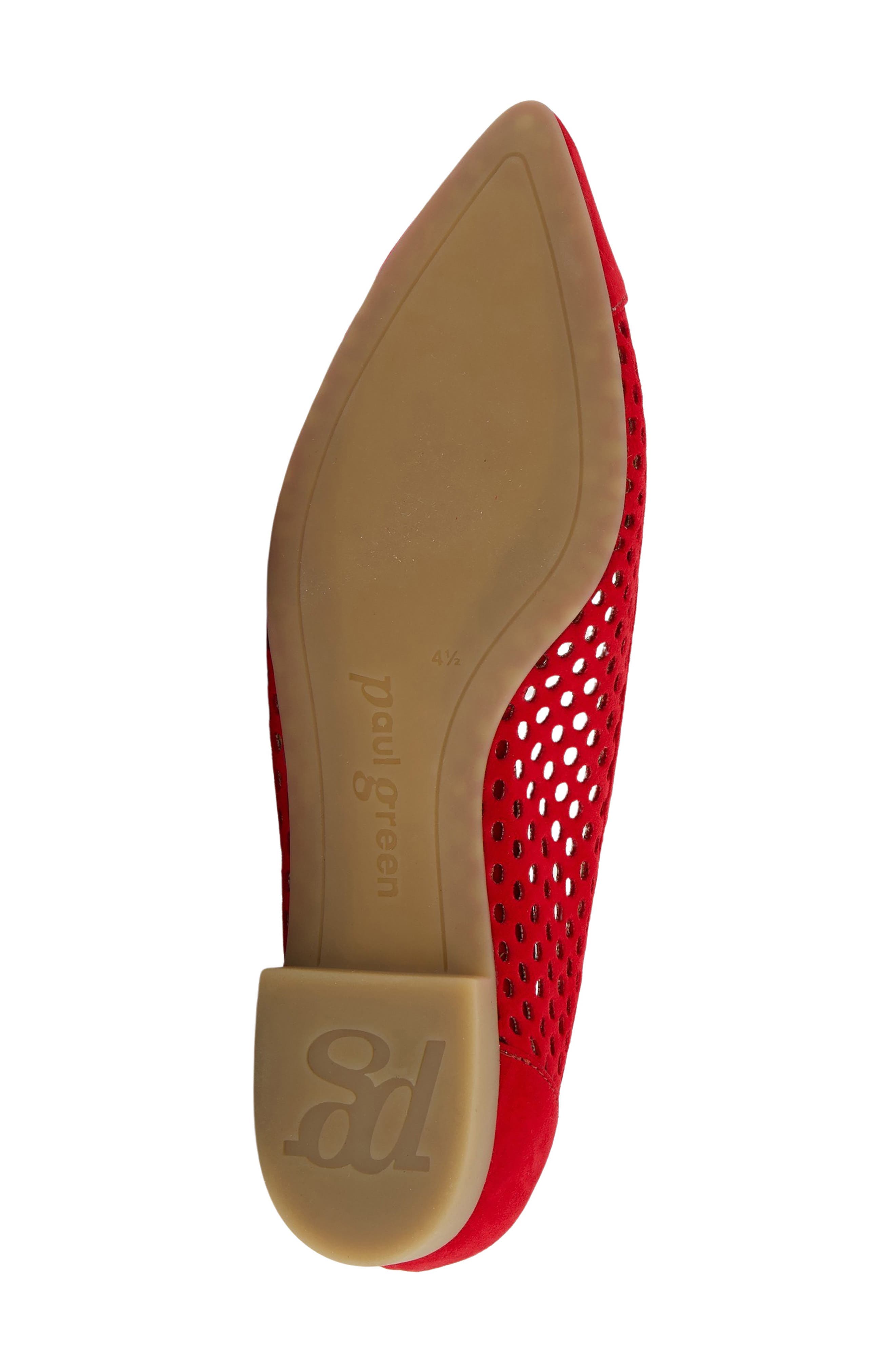 Deanna Pointed Cap Toe Flat, Alternate, color, CHILI SUEDE