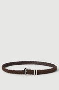 Brunello Cucinelli Reversed calfskin braided belt with tip