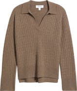 Nordstrom Wool & Cashmere Cable Polo Sweater