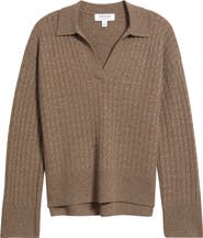 Nordstrom Wool & Cashmere Cable Polo Sweater