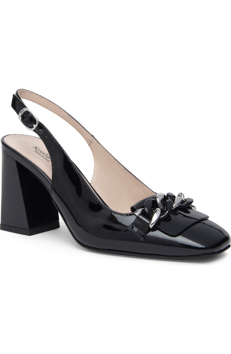NeroGiardini Slingback Square Toe Pump, Main, color, Black