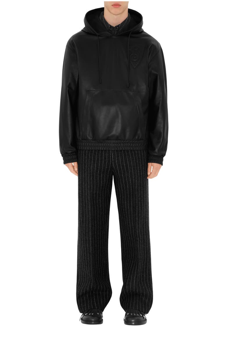 Burberry B Shield Leather Hoodie, Main, color, 