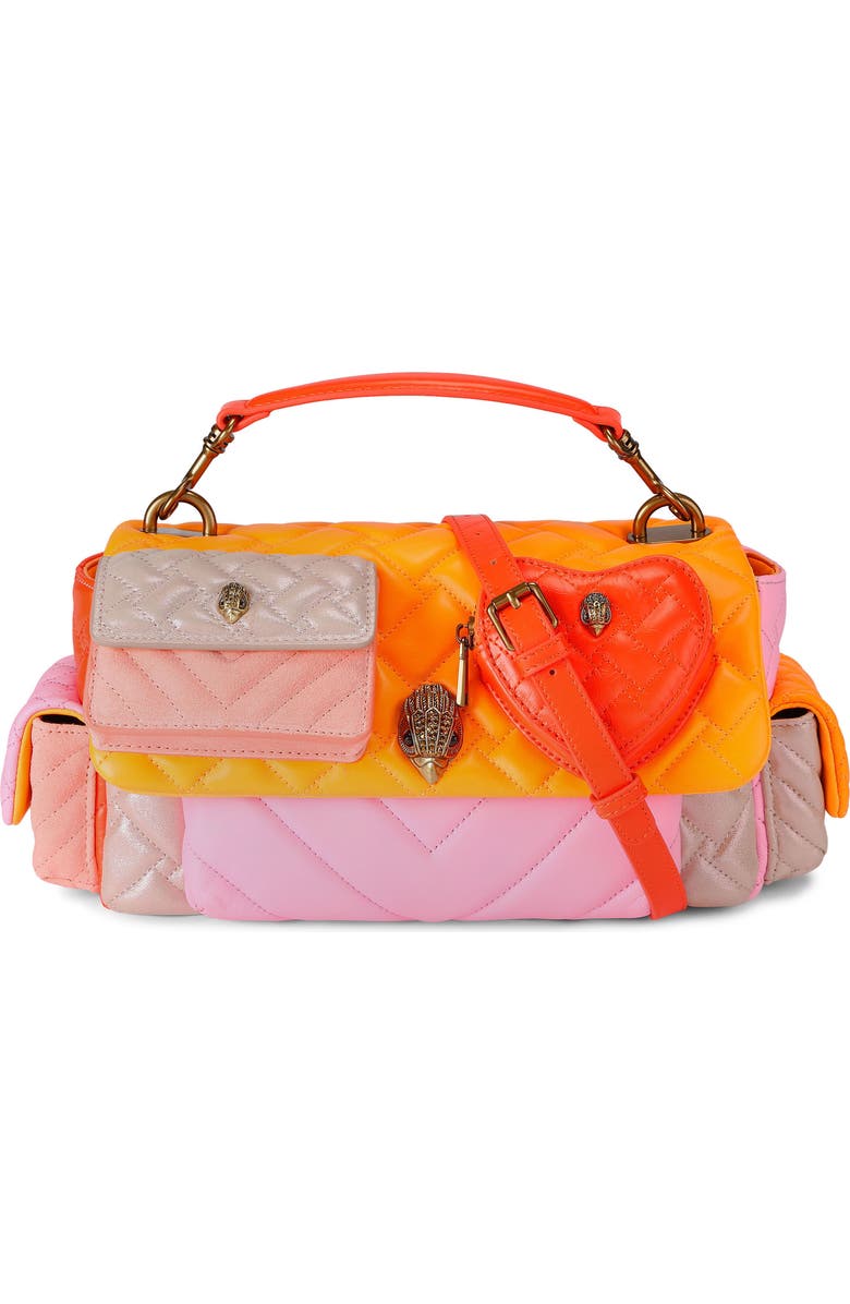 Kurt Geiger London Kensington Multipocket Quilted Leather Shoulder Bag, Main, color, Open Pink