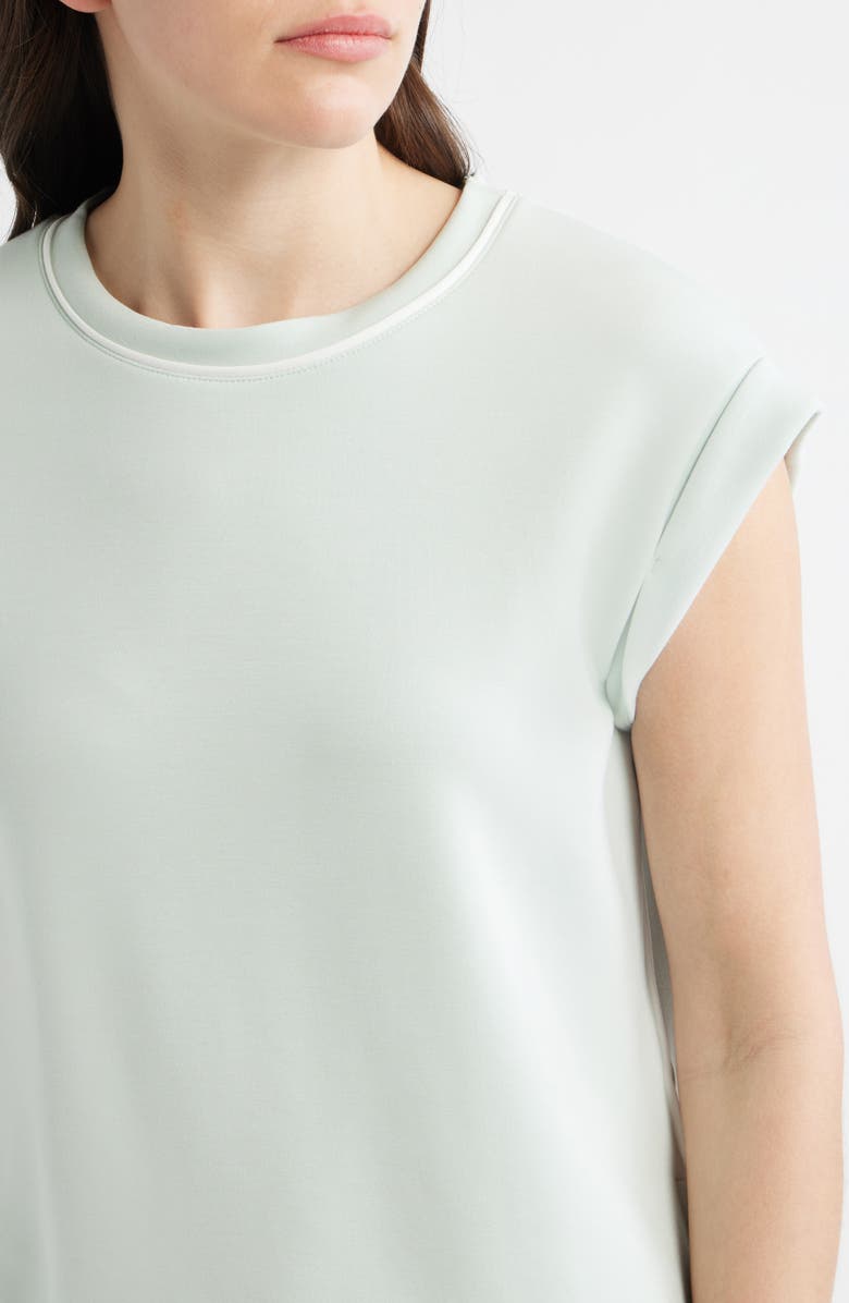 Bernardo Contrast Inset Cap Sleeve T-Shirt, Alternate, color, Green