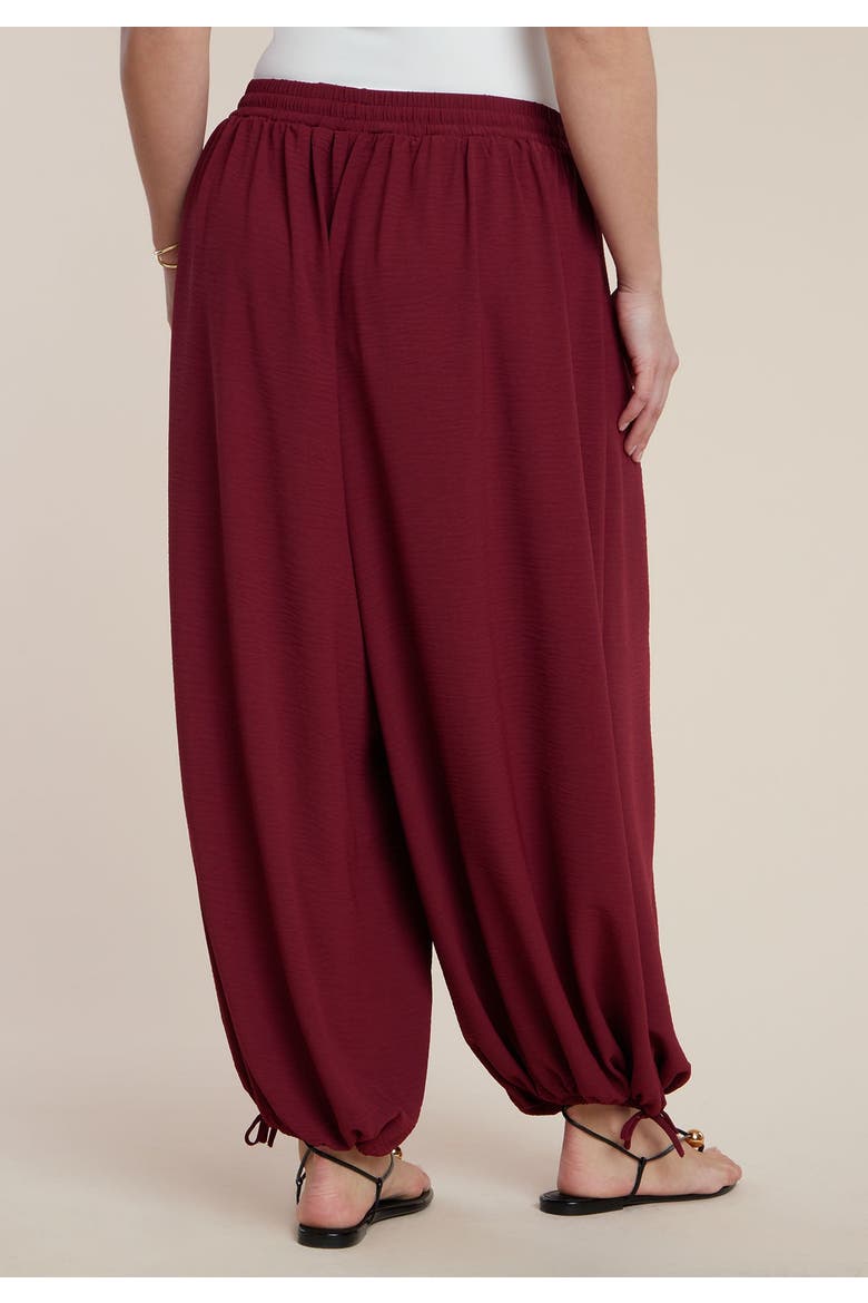 Drawstring Balloon Pant, Alternate, color, CRANBERRY