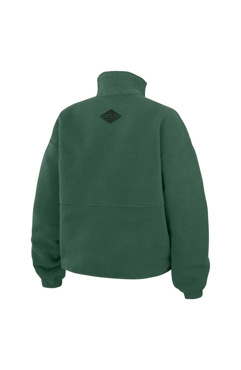WEAR by Erin Andrews Women's WEAR by Erin Andrews Green Minnesota Wild Polar Fleece Half-Zip Jacket, Alternate, color, Green