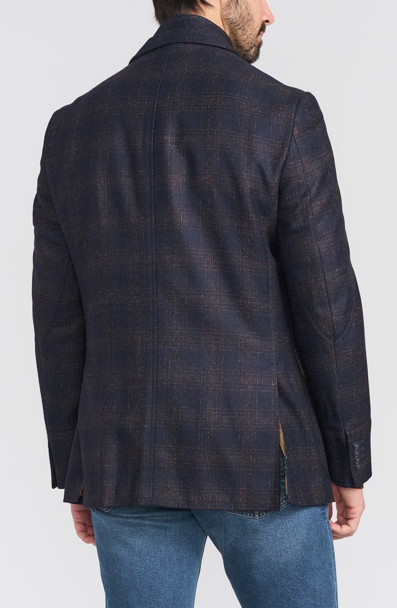 FLYNT Blue Plaid Wool Hybrid Sport Coat with Removable Bib, Alternate, color, Blue