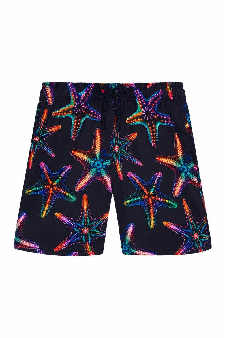Kids' Disco Stars Stretch Swim Shorts, Main, color, BLEU MARINE