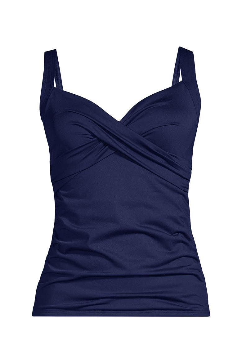 DD-Cup Sweetheart Wrap Underwire Tankini Top, Alternate, color, Deep Sea Navy