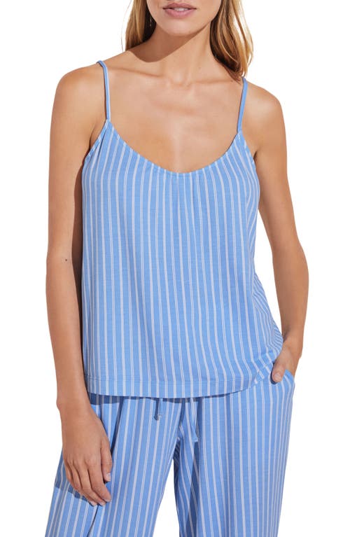 Eberjey Gisele Stripe Stretch Modal Jersey Camisole Pajamas In Nordic Stripes Blue/ivory