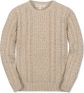 Hope & Henry Kids' Organic Cable Knit Fisherman Sweater