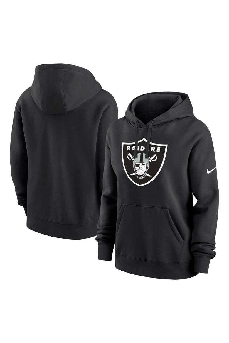 Women's Nike Black Las Vegas Raiders Club Fleece Pullover Hoodie, Main, color, Black