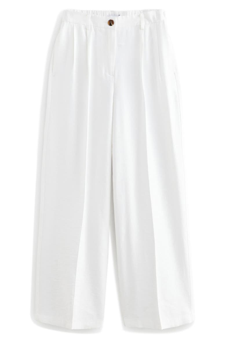 Elasticized Back Wide Leg Tailored Pants, Alternate, color, WHITE