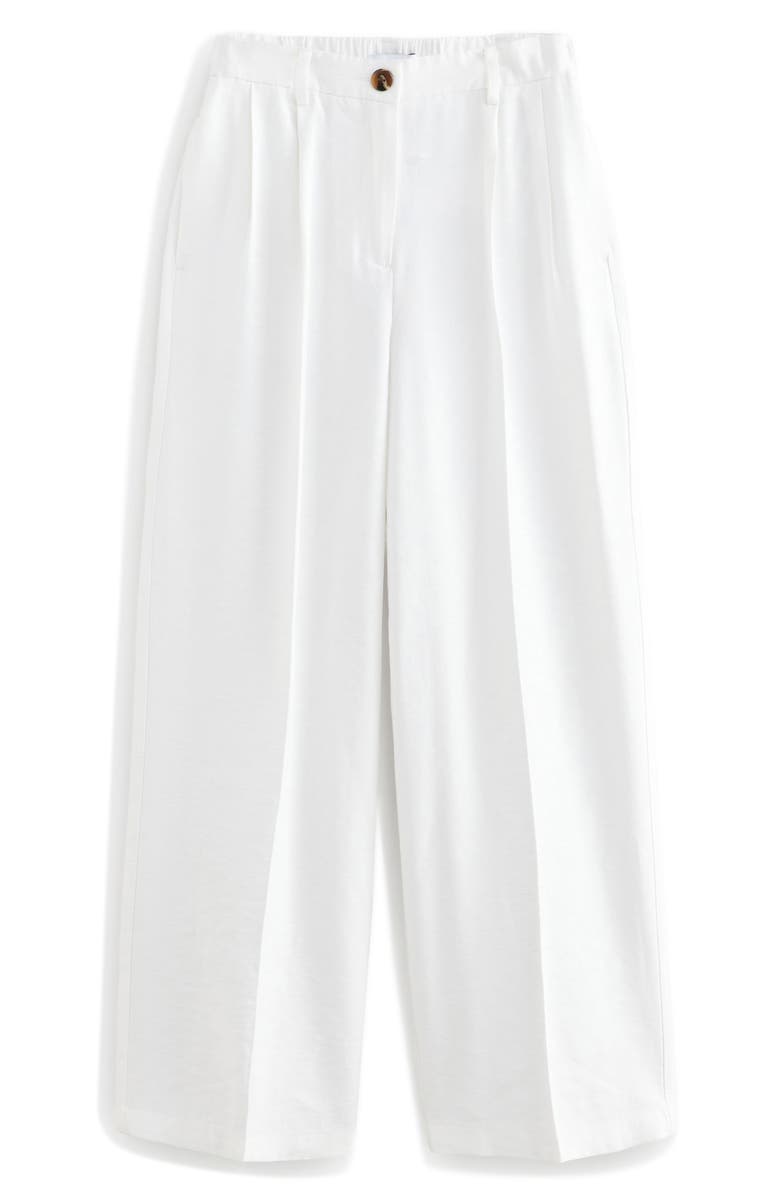 NEXT Elasticized Back Wide Leg Tailored Pants, Alternate, color, White