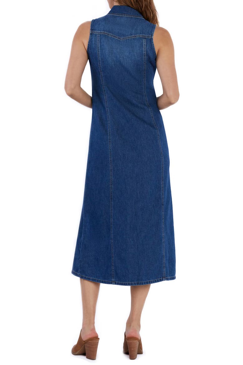 Denim Maxi Shirtdress, Alternate, color, TINT BLUE