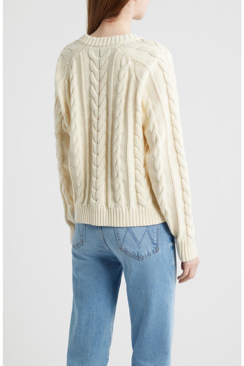 Cable Knit Cotton Cardigan, Alternate, color, ECRU