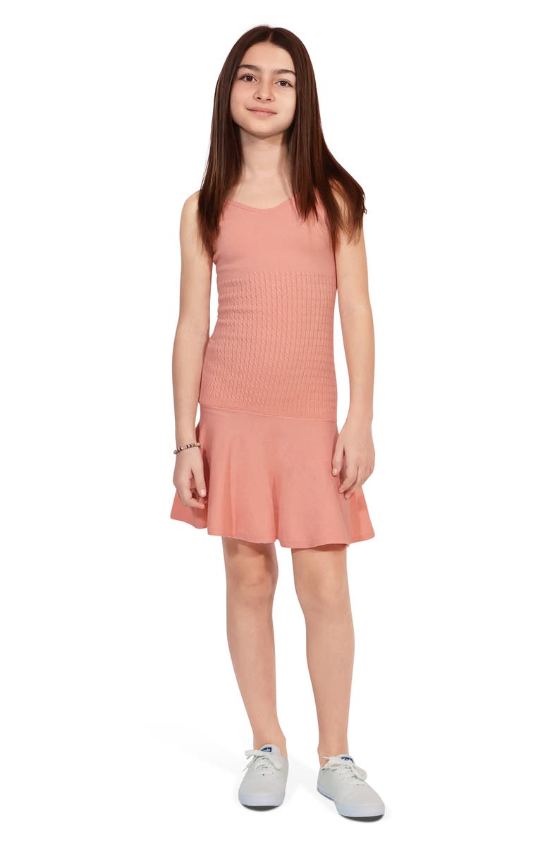 Truce Kids' Drop Waist Sweater Dress, Alternate, color, Peach