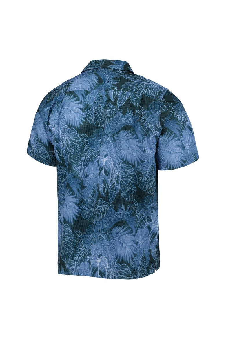 Men's Tommy Bahama Navy Virginia Cavaliers Coast Luminescent Fronds IslandZone Button-Up Camp Shirt, Alternate, color, Navy