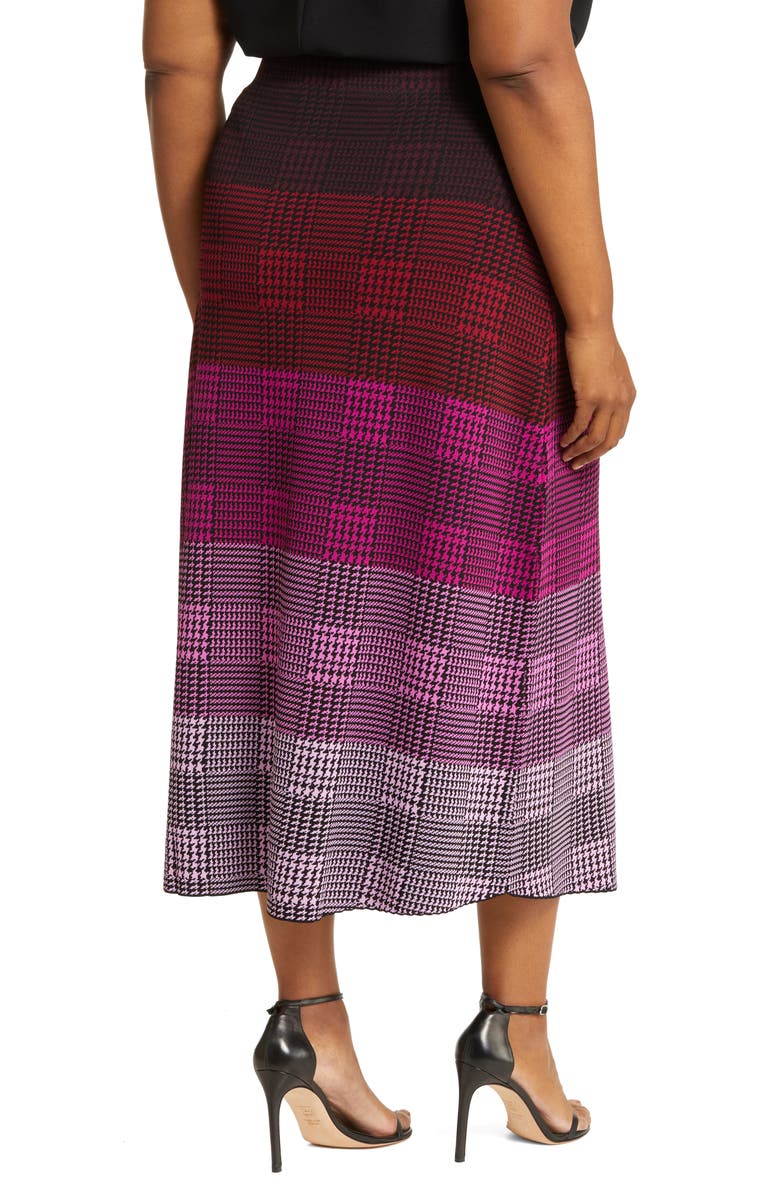 Marina Rinaldi x Mary Katranzou Check Jacquard Piqué Sweater Skirt, Alternate, color, 