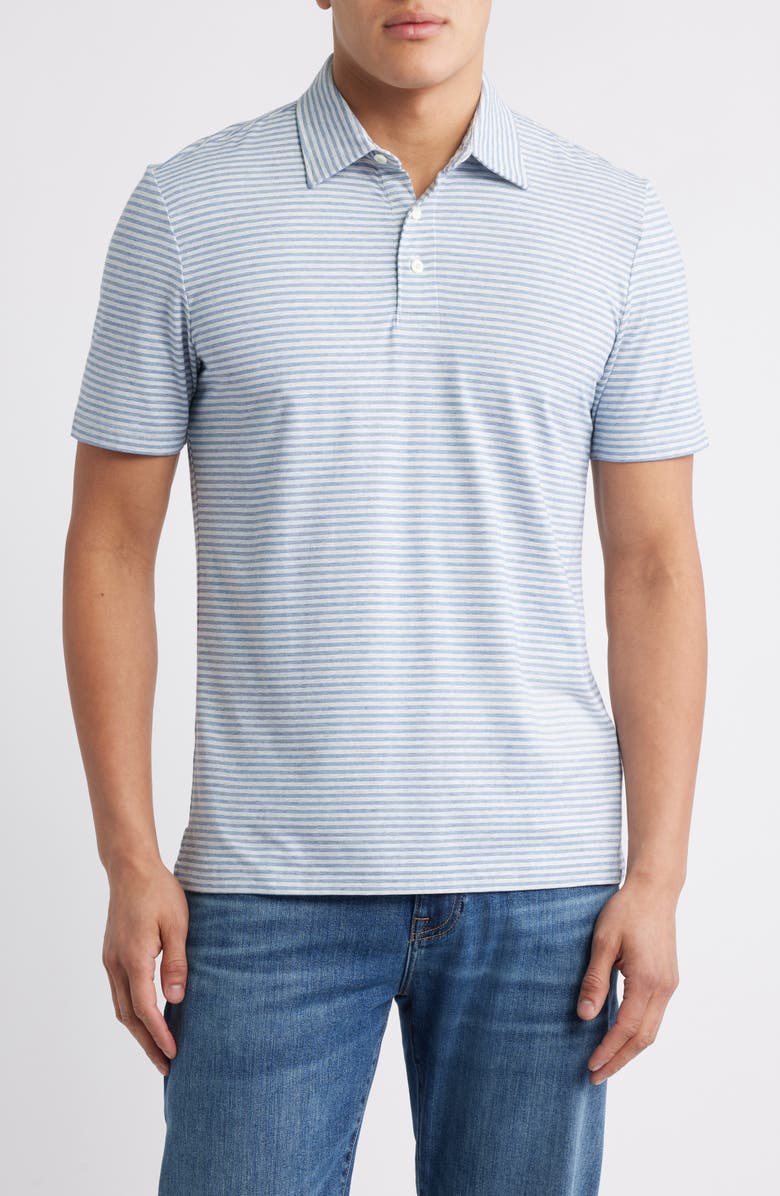 Faherty Movement Polo, Main, color, Long Valley Stripe