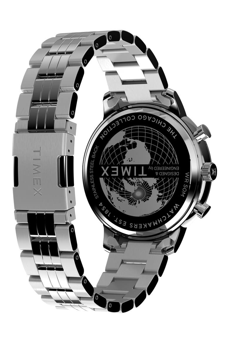 Chicago Chronograph Bracelet Watch, 45mm, Alternate, color, STAINLESS STEEL