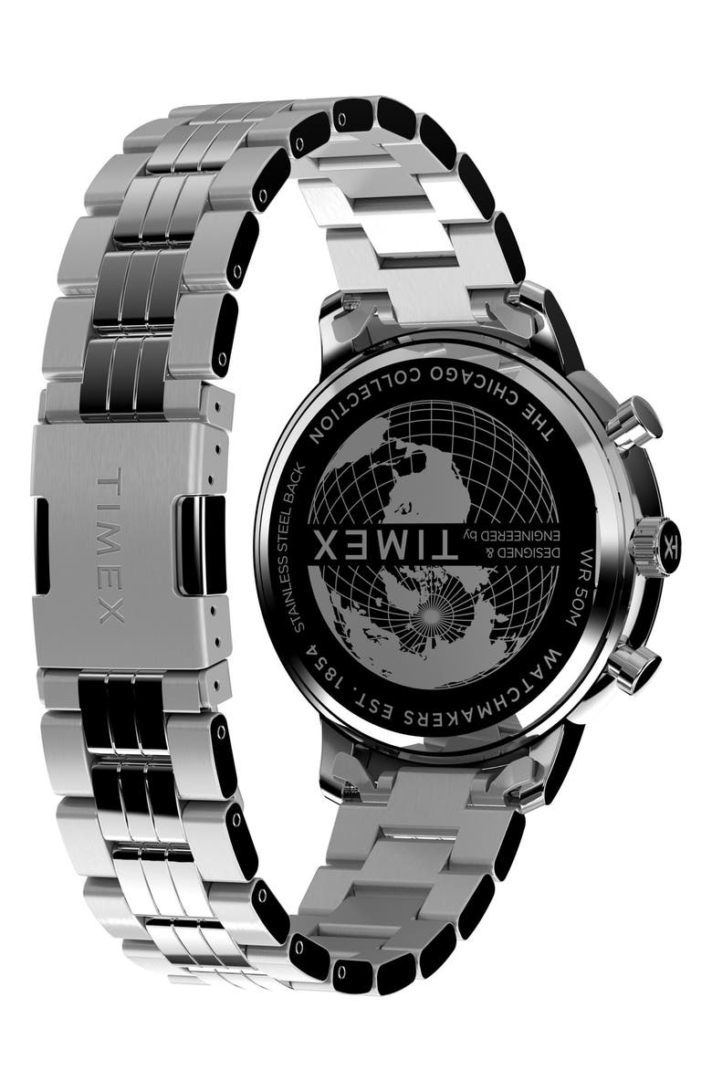 Timex<sup>®</sup> Chicago Chronograph Bracelet Watch, 45mm, Alternate, color, Stainless Steel
