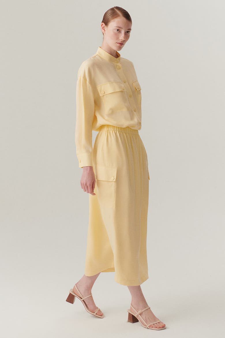 Saylor Midi Skirt, Alternate, color, YELLOW