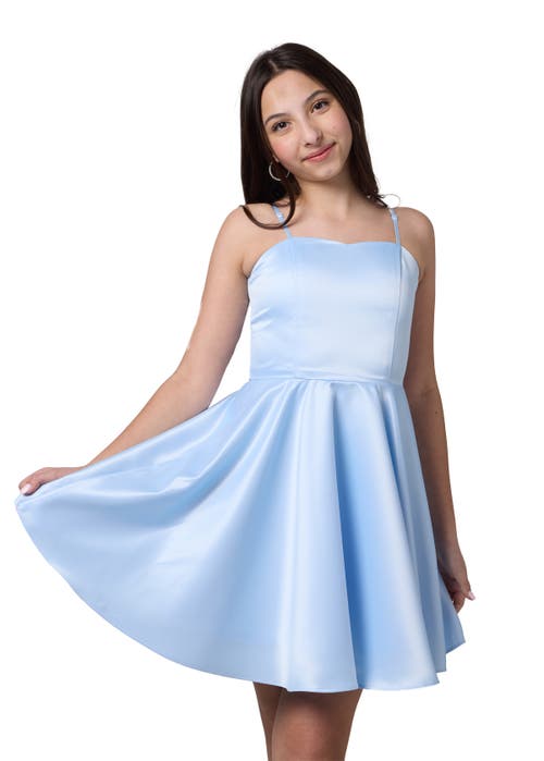 Un Deux Trois Fit And Flare Party Dress In Blue